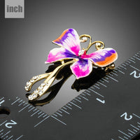 Close-up of rhinestones on Khaista butterfly brooch