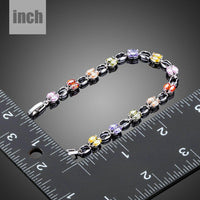 artistic CZ toggle bracelet detail view by KHAISTA