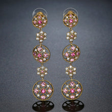 Load image into Gallery viewer, Austrian Crystals Long Drop Earrings -KPE0391 - KHAISTA Fashion Jewellery
