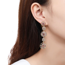 Load image into Gallery viewer, Austrian Crystals Long Drop Earrings -KPE0391 - KHAISTA Fashion Jewellery
