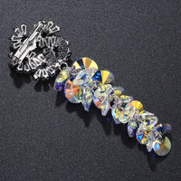 Snowflake design detail on Khaista crystal brooch