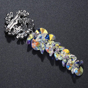 Austrian Crystals Snowflake Clear Zirconia Brooch - KHAISTA Fashion Jewellery