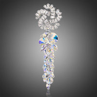 Khaista Austrian crystal snowflake zirconia brooch on white background