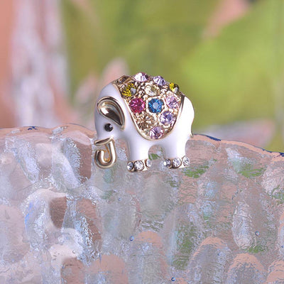 Crystal Baby Elephant Brooch