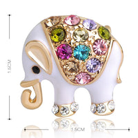 Close-up of crystals on Khaista elephant brooch
