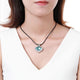 Large Blue Austrian Crystal Heart Wedding Necklace