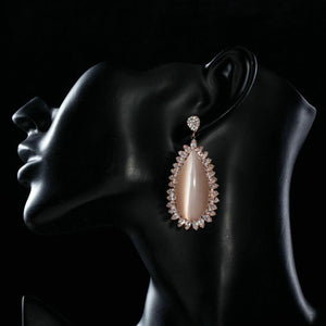 Big Opal Water Drop Earrings - KHAISTA Fashion Jewellery