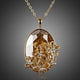 Large Oval Champagne Crystal Flower Necklace