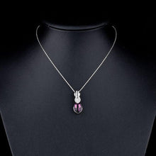 Load image into Gallery viewer, Big Purple Crystal Pendant Necklace - KHAISTA Fashion Jewellery
