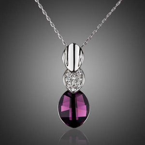 Big Purple Crystal Pendant Necklace - KHAISTA Fashion Jewellery