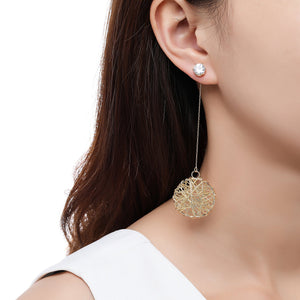 Big Round Dangle Long Earrings -KPE0398 - KHAISTA Fashion Jewellery