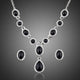 Black Crystal Necklace and Earrings Set