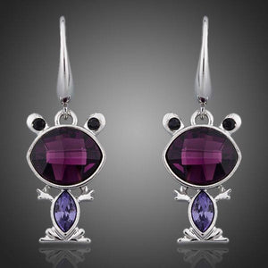 Black Eye Frog Drop Earring -KPE0086 - KHAISTA Fashion Jewellery