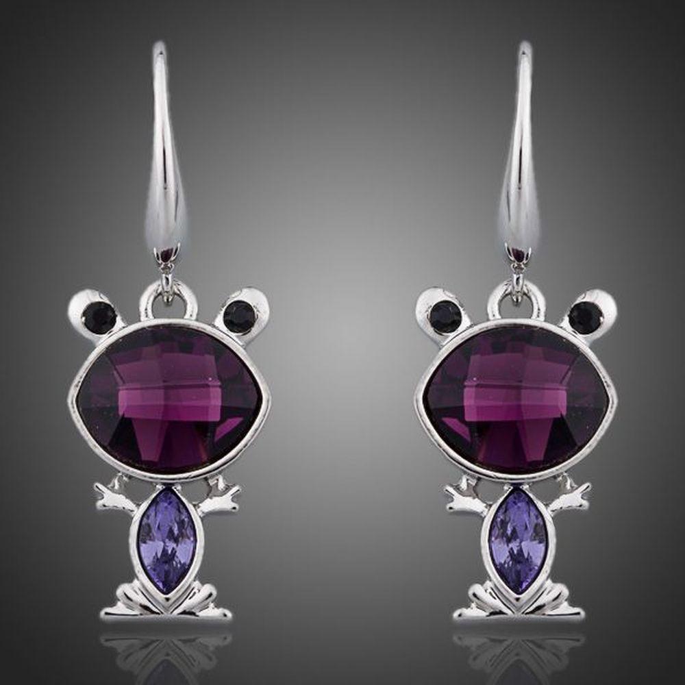 Black Eye Frog Drop Earring -KPE0086 - KHAISTA Fashion Jewellery