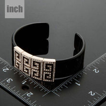 Load image into Gallery viewer, Black G Shape Crystal Bangle - KHAISTA Fashion Jewellery
