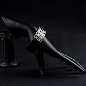 Black G Shape Crystal Bangle - KHAISTA Fashion Jewellery