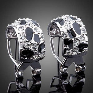 Black Leopard Design Clip Earrings -KPE0076 - KHAISTA Fashion Jewellery