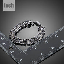 Load image into Gallery viewer, Black Link Chain Cubic Zirconia Bangle - KHAISTA Fashion Jewellery
