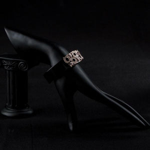 Black Round Designer Crystal Bangle - KHAISTA Fashion Jewellery