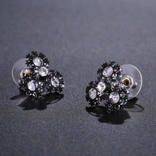Load image into Gallery viewer, Black Snow Flower Stud Earrings -KPE0309 - KHAISTA Fashion Jewellery
