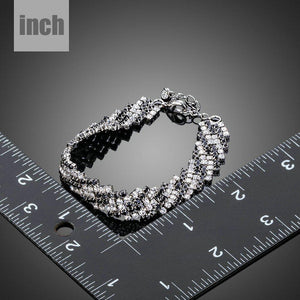 Black Zig Zag Cubic Zirconia Bracelet - KHAISTA Fashion Jewellery