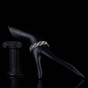 Black Zig Zag Cubic Zirconia Bracelet - KHAISTA Fashion Jewellery