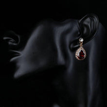 Load image into Gallery viewer, Blood Red Crystal Drop Earrings - KHAISTA Fashion Jewellery
