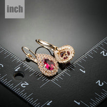 Load image into Gallery viewer, Blood Red Cubic Zirconia Drop Earrings -KPE0151 - KHAISTA Fashion Jewellery
