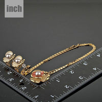 Floral bloom detail on Khaista crystal clip set