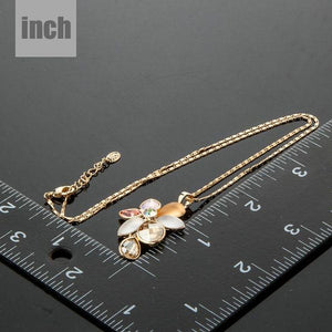 Blooming Flower Crystal Necklace KPN0114 - KHAISTA Fashion Jewellery