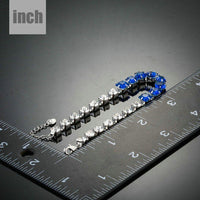 blue clear CZ bracelet detail view by KHAISTA