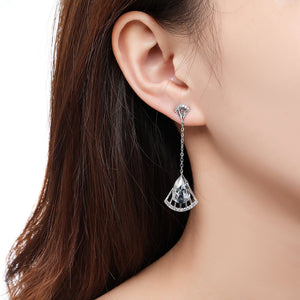 Blue Austrian Crystal Drop Earrings -KPE0396 - KHAISTA Fashion Jewellery
