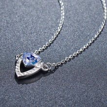 Load image into Gallery viewer, Blue Austrian Crystal Stone Shield Design Pendant Necklace for Women - KHAISTA Fashion Jewellery

