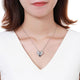 Blue Austrian Crystal Vintage Heart Necklace
