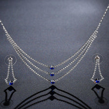 Load image into Gallery viewer, Blue Clear Round Cut Cubic Zirconia Jewelry Set - KHAISTA Fashion Jewellery
