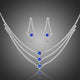 Blue and Clear Round Cut Cubic Zirconia Jewellery Set