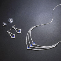 Side angle of Khaista blue clear CZ set