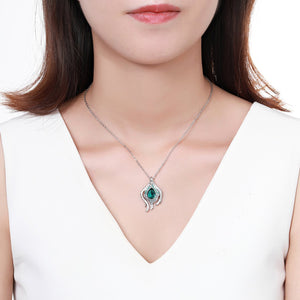 Blue Crystals Pendant Chain Necklace KPN0251 - KHAISTA Fashion Jewellery