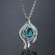 Blue Crystal Pendant Chain Necklace