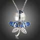 Blue Crystal Dragonfly Pendant Necklace