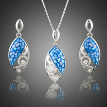Load image into Gallery viewer, Blue Fish Drop Earrings + Necklace Set - KHAISTA Fashion Jewellery
