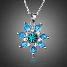 Load image into Gallery viewer, Blue Flower Necklace KPN0167 - KHAISTA Fashion Jewellery
