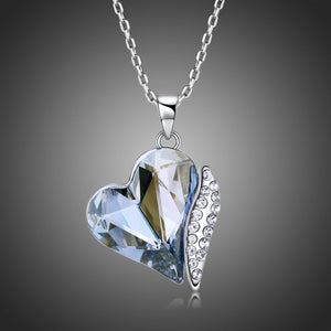 Blue Heart Dangle Pendant KPN0243 - KHAISTA Fashion Jewellery