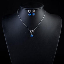 Load image into Gallery viewer, Blue Heaven Cube Drop Earrings and Necklace Set - KHAISTA Fashion Jewellery
