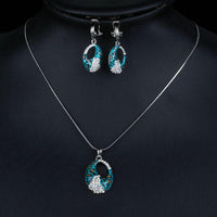 Side angle view of Khaista blue leopard set