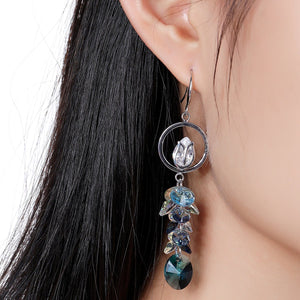 Blue Long Drop Earrings -KPE0333 - KHAISTA Fashion Jewellery