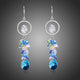 Blue Crystal Long Drop Earrings