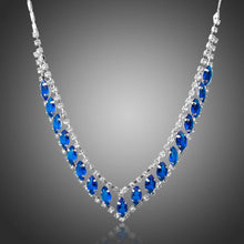 Load image into Gallery viewer, Blue Marquise Cubic Zirconia Pendant Necklace KPN0225 - KHAISTA Fashion Jewellery
