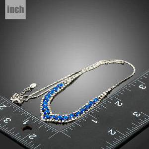 Blue Marquise Cubic Zirconia Pendant Necklace KPN0225 - KHAISTA Fashion Jewellery