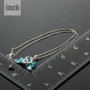 Blue Peacock Tail Necklace KPN0118 - KHAISTA Fashion Jewellery